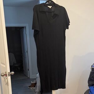 Terra & Sky Black Ribbed Dress